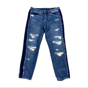 Blank NYC Patchwork Crop Girlfriend Jeans Size 27